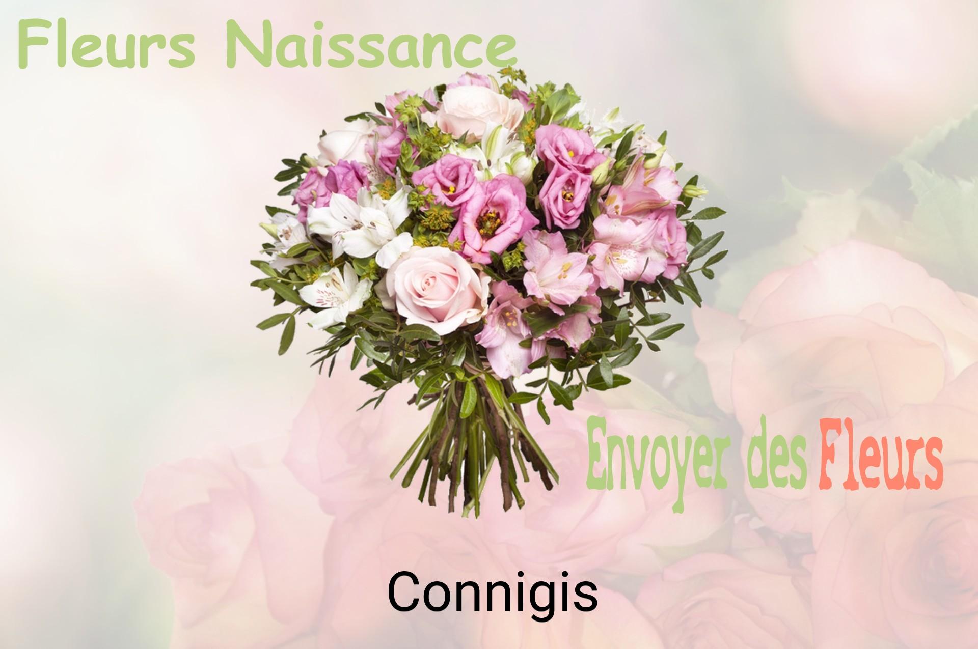 Bouquet de fleurs de naissance livré à Connigis